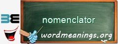 WordMeaning blackboard for nomenclator